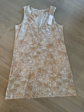 Lilly Pulitzer Beige and White Tropical Print Tunic Dress